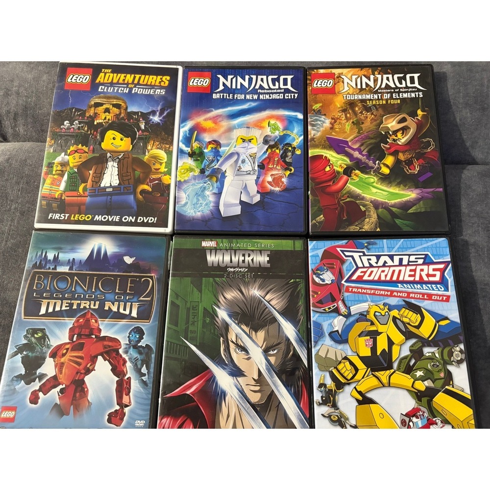LEGO Ninjago Bionicle Wolverine Transformers Animated DVD Lot 6 Movies Bundle